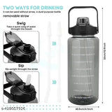 2Liter Sports Spill-Proof with Time Marking Transparent Water Bottle 2000 ml Bottle (Pack of 1, Multicolor, Silicone)