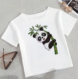 Panda design crop top for girls, polyester panda printed crop t-shirt for women
