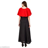 Crepe-fabric classy partywear gowns for women, solid multipack of S, M, L, XL, and XXL sizes