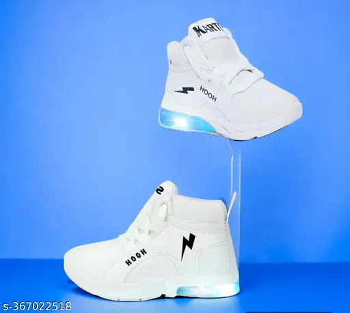 Kids casual shoes with LED light, synthetic canvas and rubber, lace-up design, ideal for boys, color-changing lighting effect, durable, comfortable, easy to clean, Tiny Kids brand, sizes 18-24 Months - 7-7.5 Years, India origin