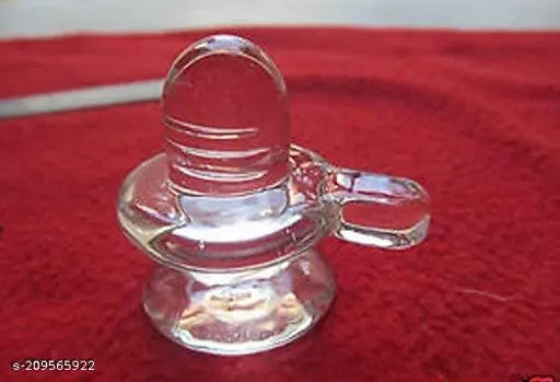 Clear, 5cm Sphatik Nandi & Shivling Idol - Pure Glass, Decorative, Pooja