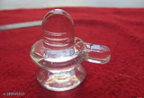 Clear, 5cm Sphatik Nandi & Shivling Idol - Pure Glass, Decorative, Pooja