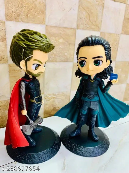 Limited edition Avengers Thor & Loki action figures, 15cm pack of 2, ideal for car dashboard, cake study/office table decoration (Indian origin)