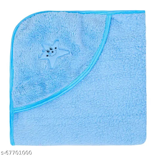 Microfiber, hooded baby blanket, BabyZone Super Soft Wrapper - newborn infant on a cot, India-made