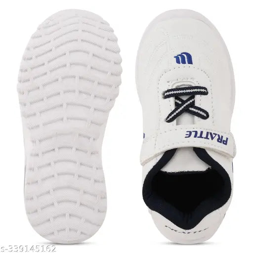 Blue and white LED shoes with velcro straps, designed for casual wear and outdoor sports