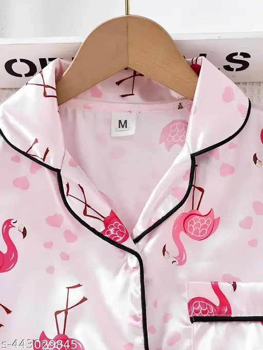 Unisex Lycra Half-Sleeve print pyjama set, comfortable nightwear for all seasons