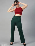 Lycra stretch trouser pack of 2 for women, classic solid-colored design - trendy Indian fashion
