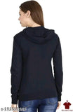 Fleece solid hoodie jacket, long sleeves, size S (34in bust, 24in length), made in India
