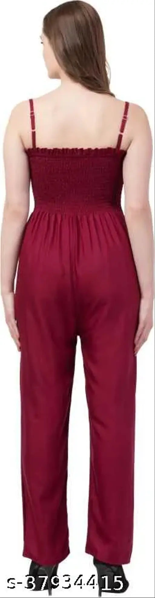 Maroon rayon sleeveless jumpsuit, stylish and trendy from 69 FASHION STREET