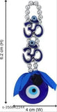 Blue crystal Vastu Nazar Suraksha evil eye Om beads hanging, handcrafted feng shui showpiece for car/door & office decor