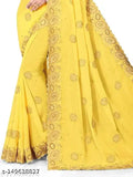 Gold embroidered saree with matching blouse