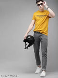 Men's cotton trending t-shirt, short sleeves, 'printed net' design, size S (38 in), casual wear from India