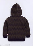 Brown plaid hoodie with drawstring hood and long sleeves