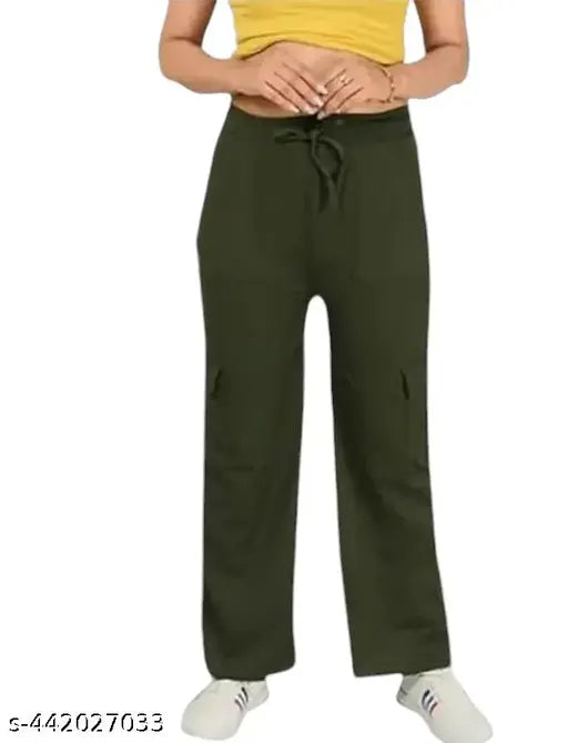 Solid cotton lycra women's trousers, elegant and pretty, made in India