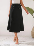 A Lycra skirt with black buttons, full length, sleeveless