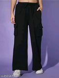 High-quality cotton blend solid cargo trousers combo pck (2N, S-XL), elasticized waistband, multiple pockets, unparalleled comfort for indoor/outdoor use