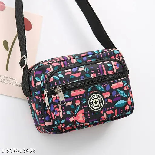 Purple and pink floral women's crossbody shoulder bag for cellphones