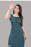 Womens light blue cotton a line kurti
