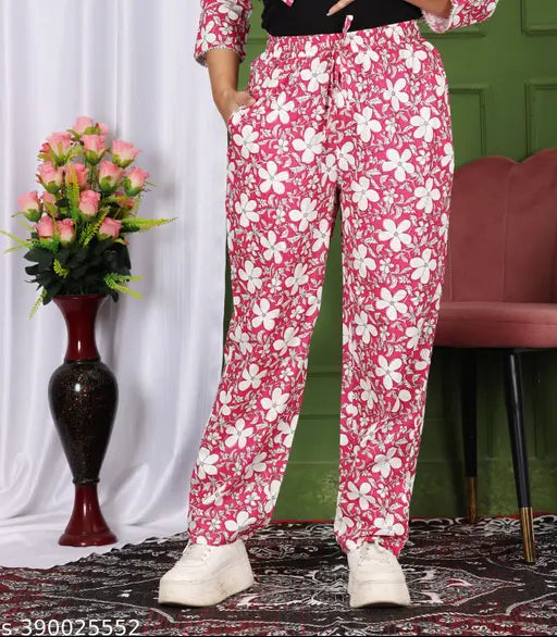 Multicolored printed nishwomen pyjamas, women's comfy fit leggings