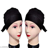 Black scarf with pink lipstick, hair net, pack of 2