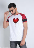 Valentine's Day polycotton round neck t-shirt, short sleeves, printed design - S, M, L, XL, XXL