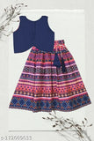 Embroidered Bandhni style crop top & taffeta silk lehenga for girls aged 2-8, sleeveless, cotton-silk blend, embellished Indian fashion