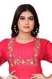 Embroidered Rayon ghera long, three-quarter sleeves, festive Indian traditional XL kurta