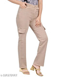 Women's high rise stretchable jeans, regular wash denim fabric