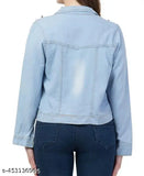 Solid denim long-sleeved jacket for women, made in India
