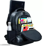 Leather net laptop backpack, 35 litres for students & professionals, comfortable and lightweight design with adjustable straps