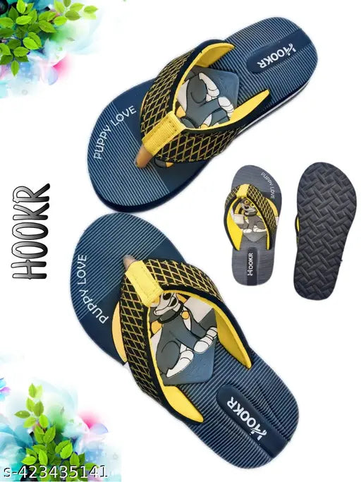 EVA soled yellow kids' cartoon character slippers - trendy and comfortable for small sizes