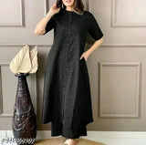 Black striped katha kurti, cotton three-quarter sleeves, size S to XXXL. Indian women's fashion wear with dupatta