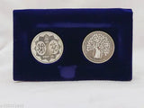 Silver-plated Radha Krishan and Laxmi Ganesh German Silver Coins, Diwali gift, pack of 1 - Indian-origin, 3cm diameter, 0.2cm depth