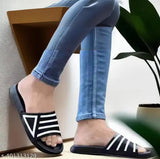 Striped net EVA flip flops for kids trendy footwear, 8-13 years sizes available
