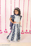 Cotton Mahima Lehanga Choli & Dupatta, vibrant colors for trendy Indian kids clothes (12M - 5Y), handcrafted in India