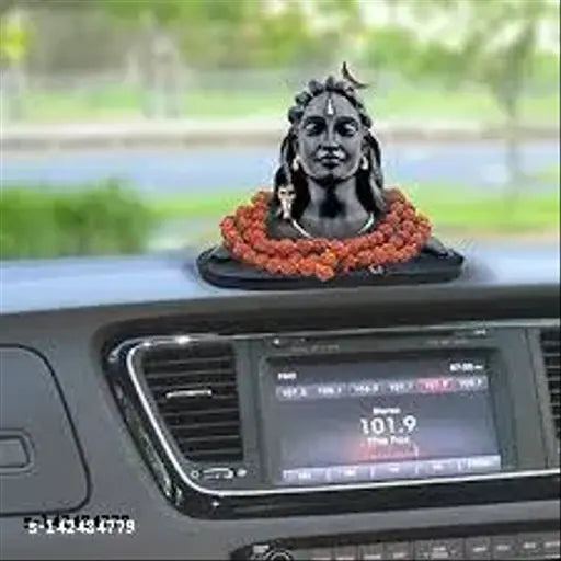 Adiyogi 6.5-inch x 5-inch plastic fiber statue, Indian religious idol for home or office decor. Suitable gift for special occasions