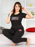 Women's black night dress with a positive message