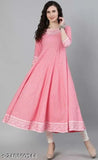 Rayon printed kurti with flared long sleeves and round neckline