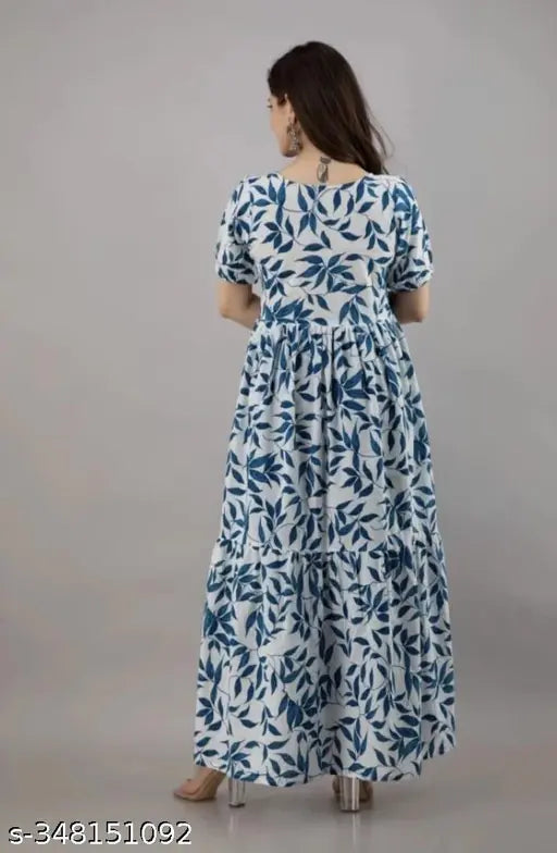 Blue rayon anarkali kurti