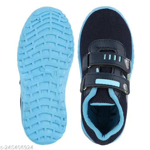 Blue mesh and PVC sole shoe with Velcro strap