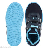 Blue mesh and PVC sole shoe with Velcro strap