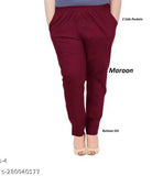 Deepra Creation Women's Cotton Lycra Plus Size Jumbo Trousers with Pockets, India-made loose fit trousers with 2 pockets and bottom slit