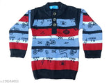 Boys and girls agile fancy wool sweater, print pattern for regular fit winter wear