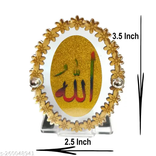 Islamic car dashboard showpiece, religious home decor with hanging ornament, handcrafted Indian art for car or home decor