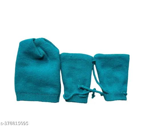 Wool newborn boy and girl winter set, printed net pattern for 0-6 months, India