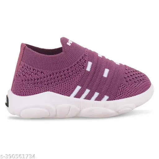 Pink and white slip-on children's summer shoes with whistle sound feature