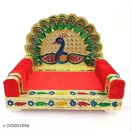 Solid wood 'Ansh Trend Codaisy Singhasan' temple, Indian-made children's seating for home use