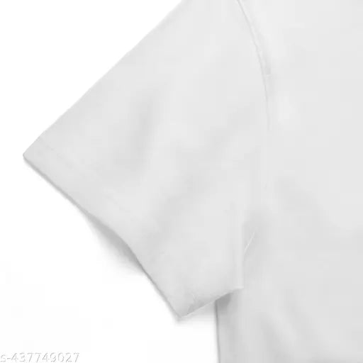 Men's Cotton T Shirt | Round Neck | Half Sleeve | Plain - Regular Fit White T-shirt Pack of 1