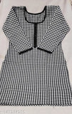 Black and white check woolen kurta