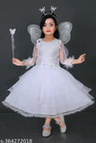 Pink printed net Pari frock for kids' parties, suitable for 1-11 years